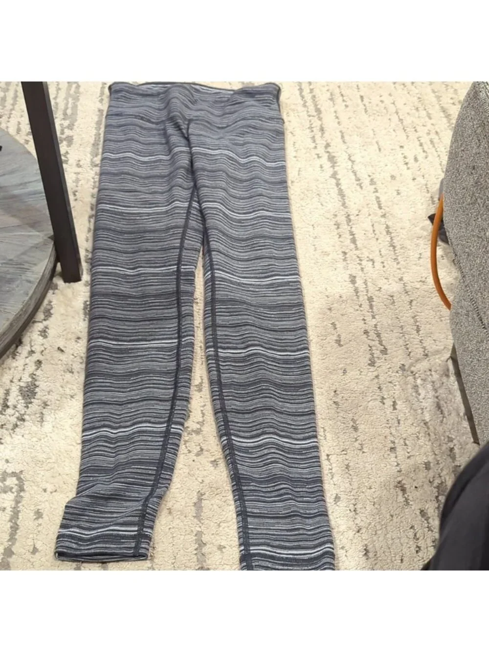 Lululemon Wunder Under Pant III Cyber Stripe Deep Coal Black